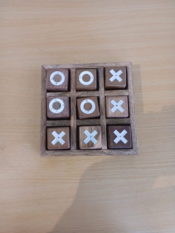 Wooden Tic Tac Toe Puzzle Game