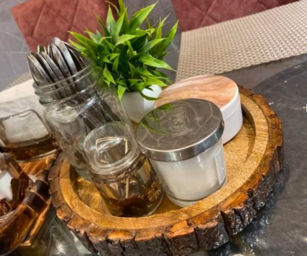Wooden Round Shape Serving Tray - Image 2