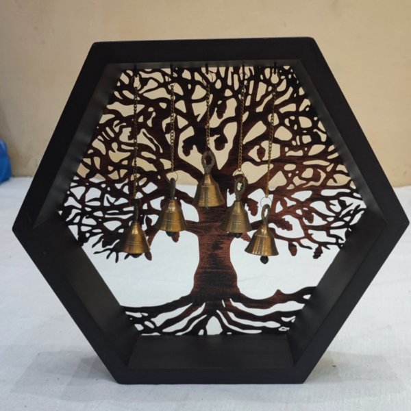Tree of Life Showpiece for Homedecor in Iron with Wooden Frame