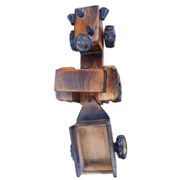 Wooden Wonders Heavy Wood Large Tractor with Trolley